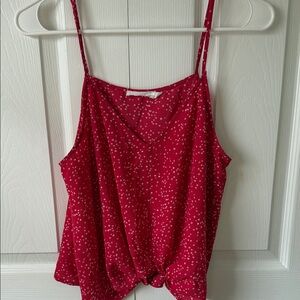 Lush Red/pink and White Patterned tank top